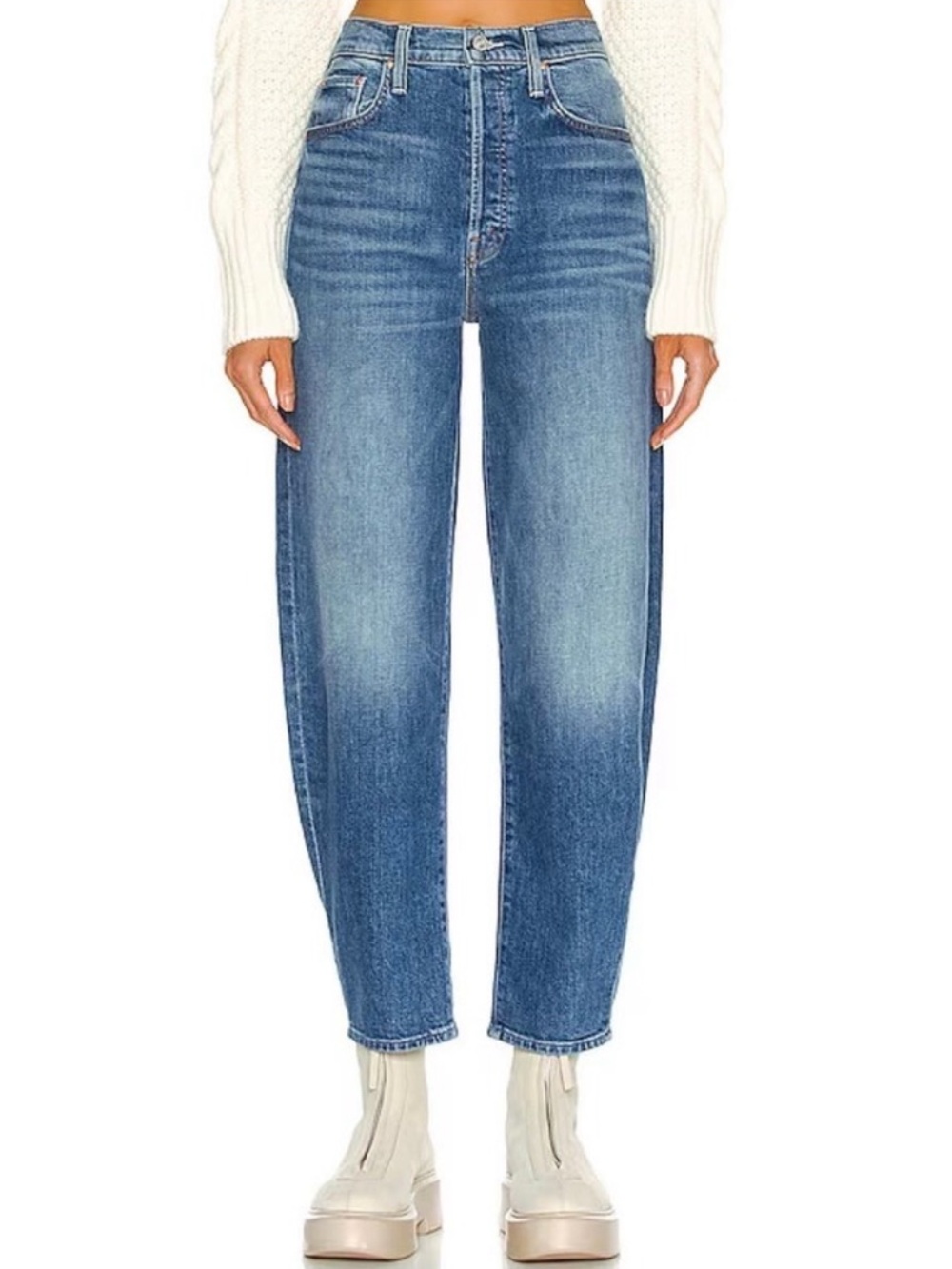 MOTHER The Curbside Relaxed Boyfriend Jeans in Blue Wash